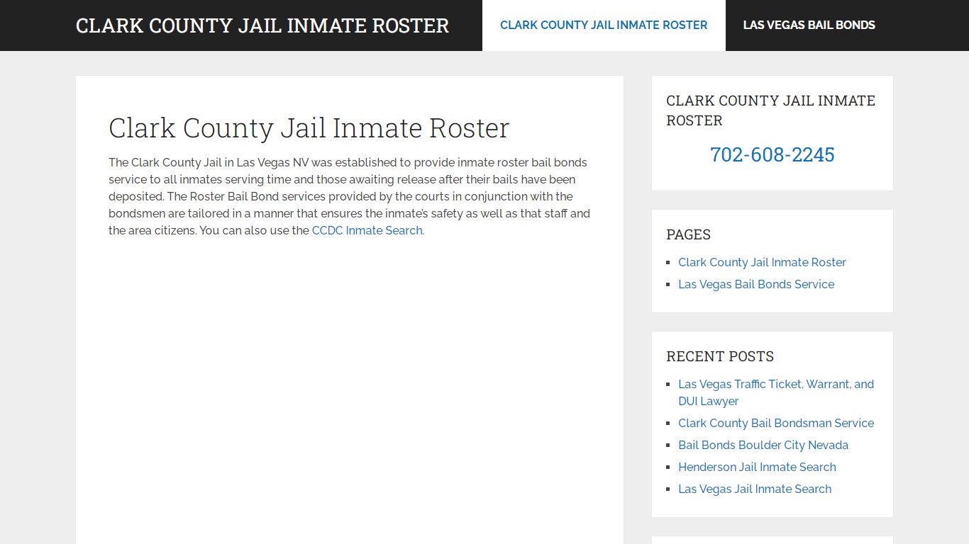Clark County Jail Inmate Roster