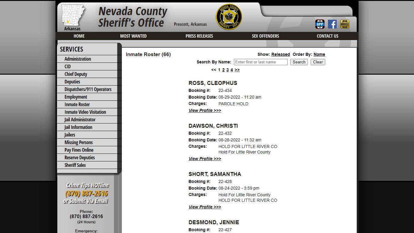 Inmate Roster - Current Inmates Booking Date Descending - Nevada County ...